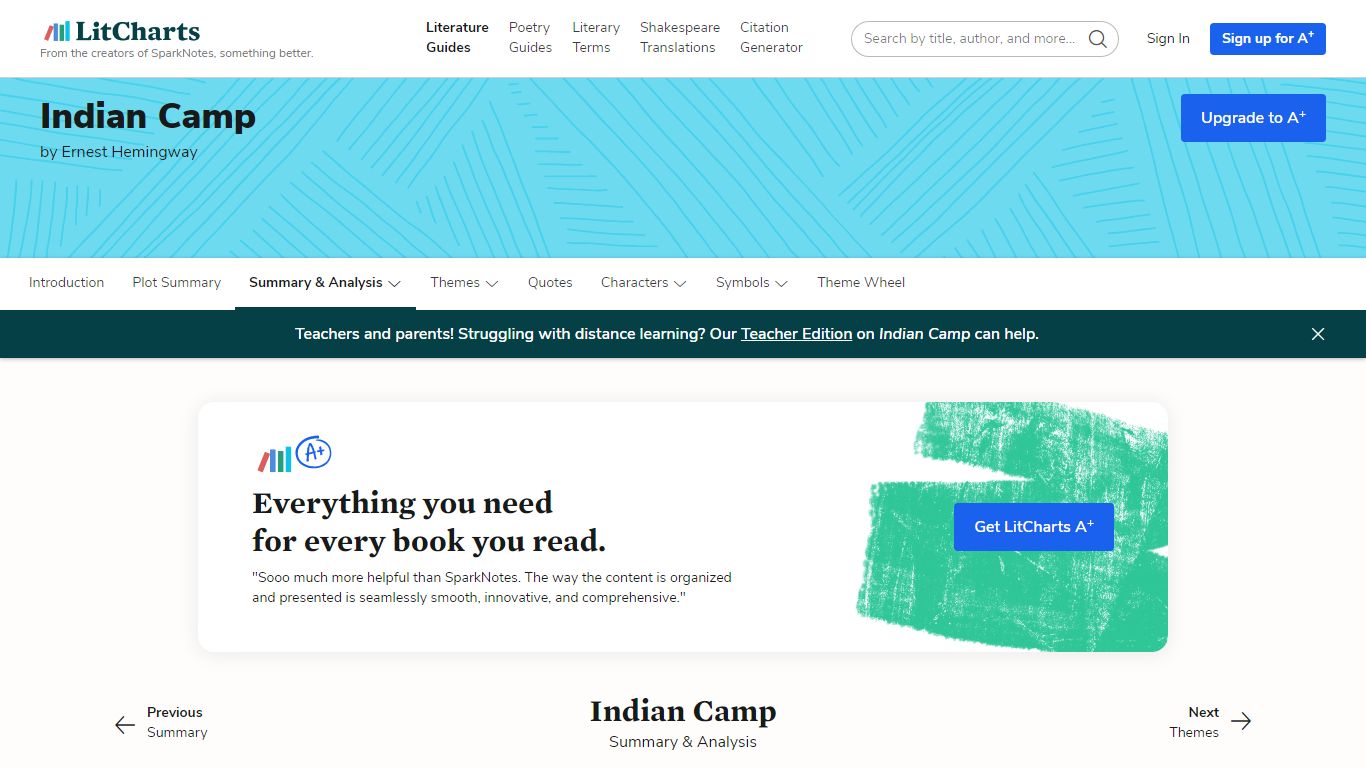 Indian Camp Summary & Analysis | LitCharts