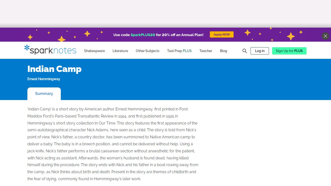 Indian Camp: Study Guide | SparkNotes